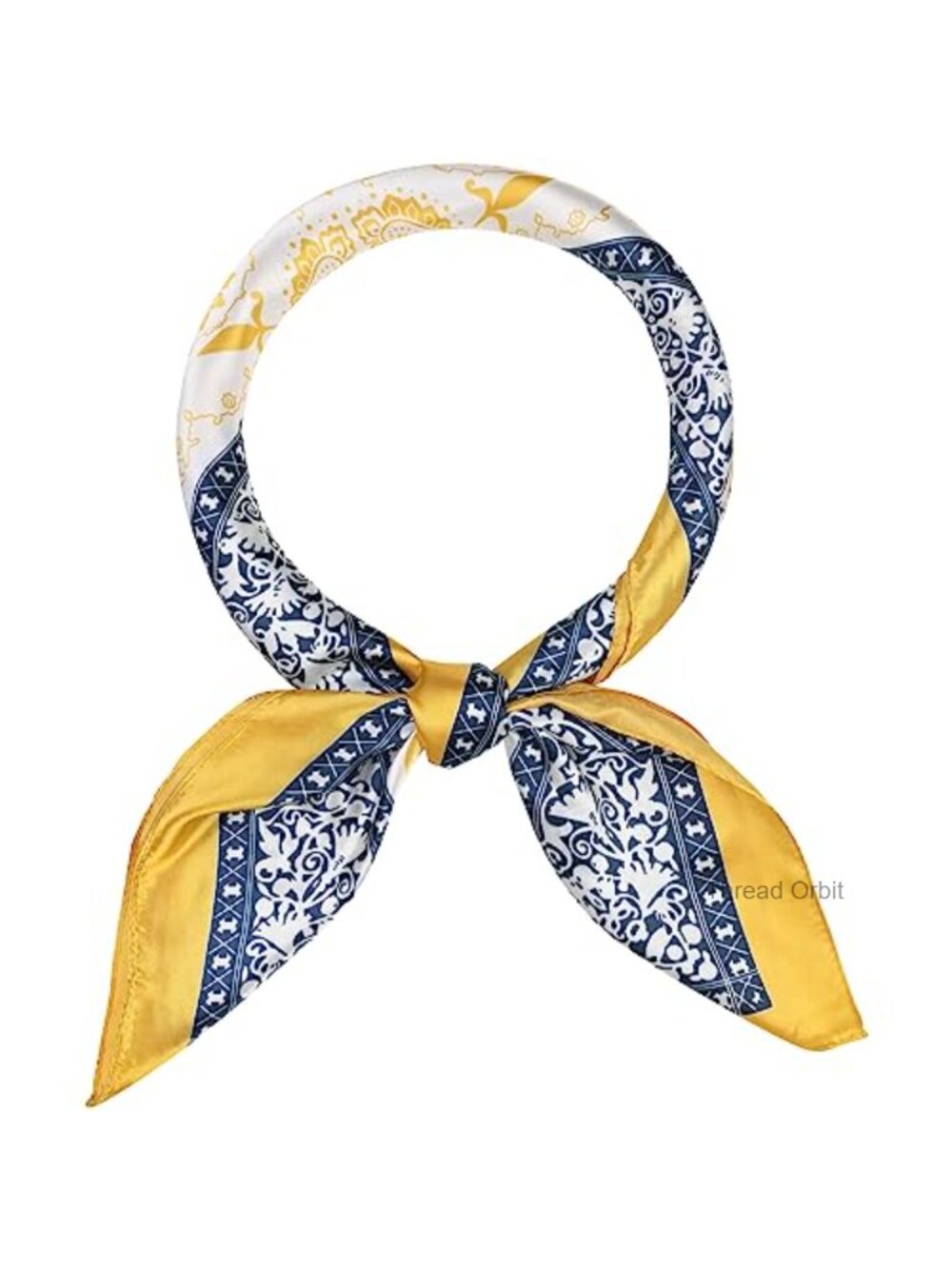 Satin Square Scarf 35" Large Paisley Silk Like Hair Wrap Bandana